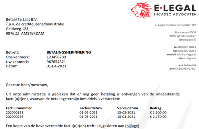 incasso factuur
